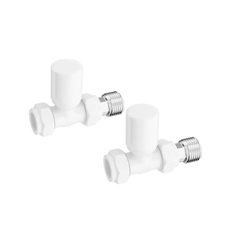 Cutout image of Redroom by Barwick White Straight Round Manual Radiator Valves